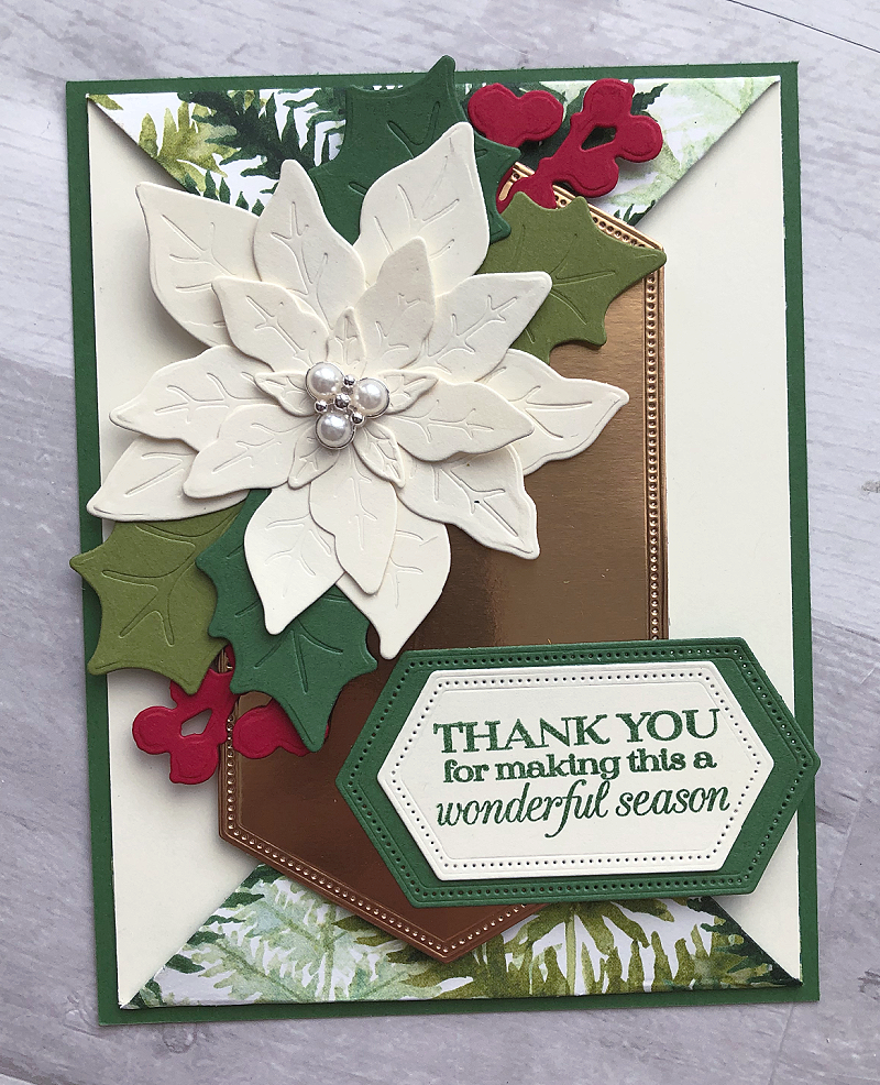 poinsettia petals point fold card