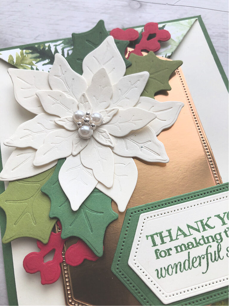 poinsettia petals card