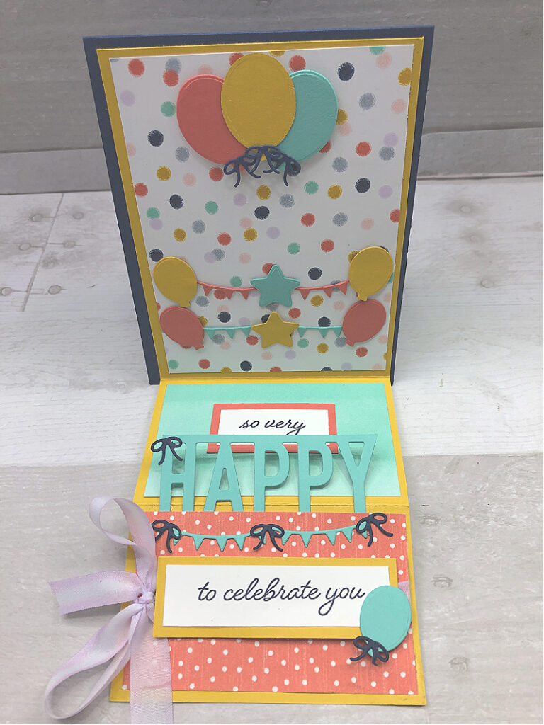 Stampin Up "So Much Happy" Double Easel Fold Card 