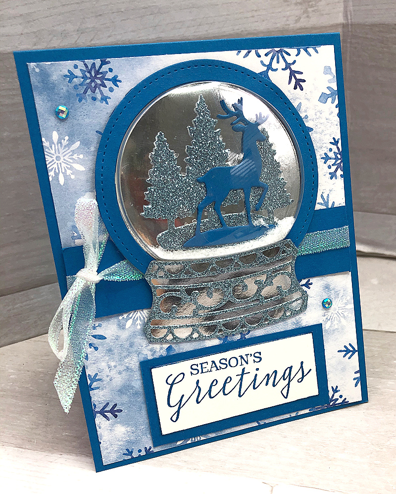 Stampin Up Snow Globe Scenes Shaker Card