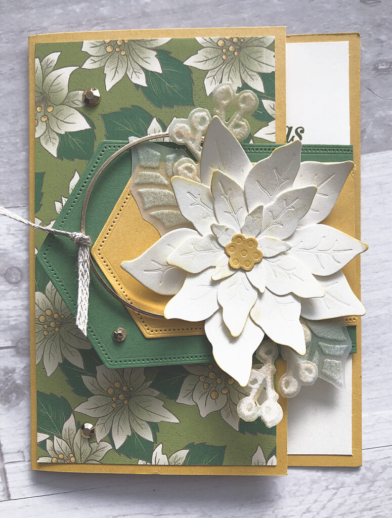 stampin up poinsettia petals side-hinged fun-fold card