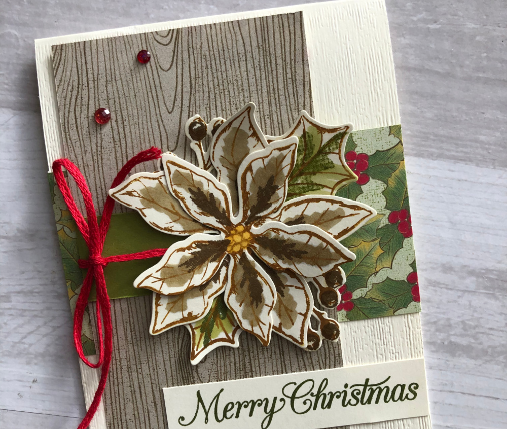 poinsettia petals stampin up how to line up two-step stamps the easy way