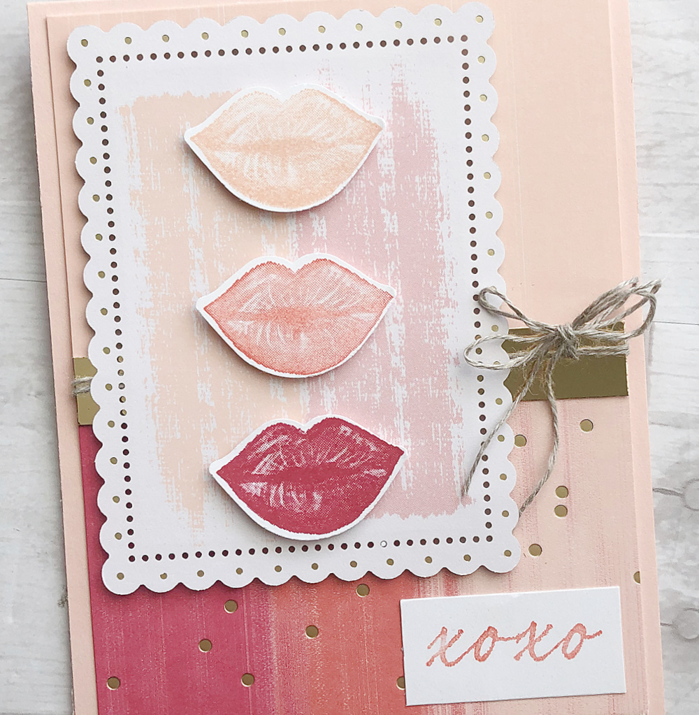 quick easy valentines day cards stampin up hearts and kisses bundle