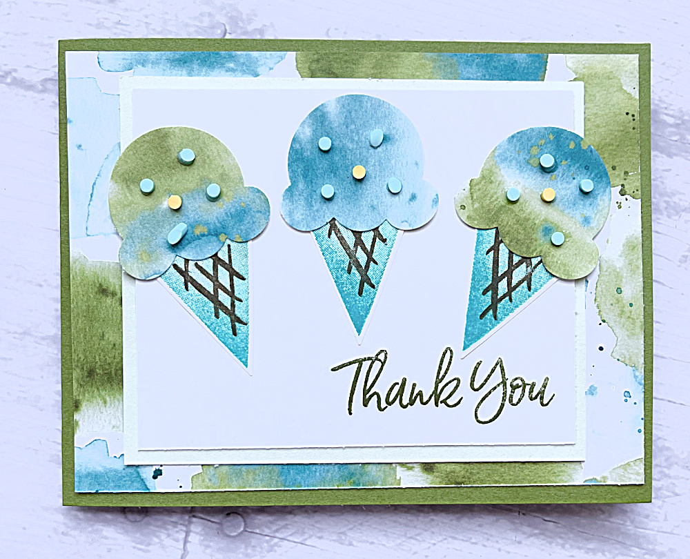 stampin up sweet ice cream card class in the mail