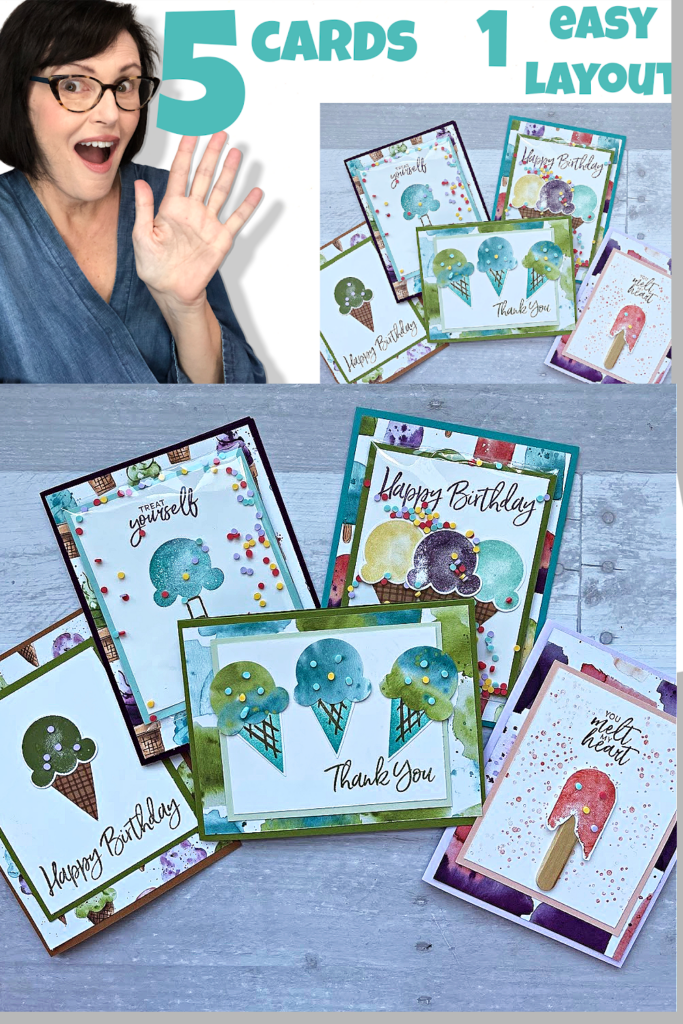 stampin up sweet ice cream card class in the mail