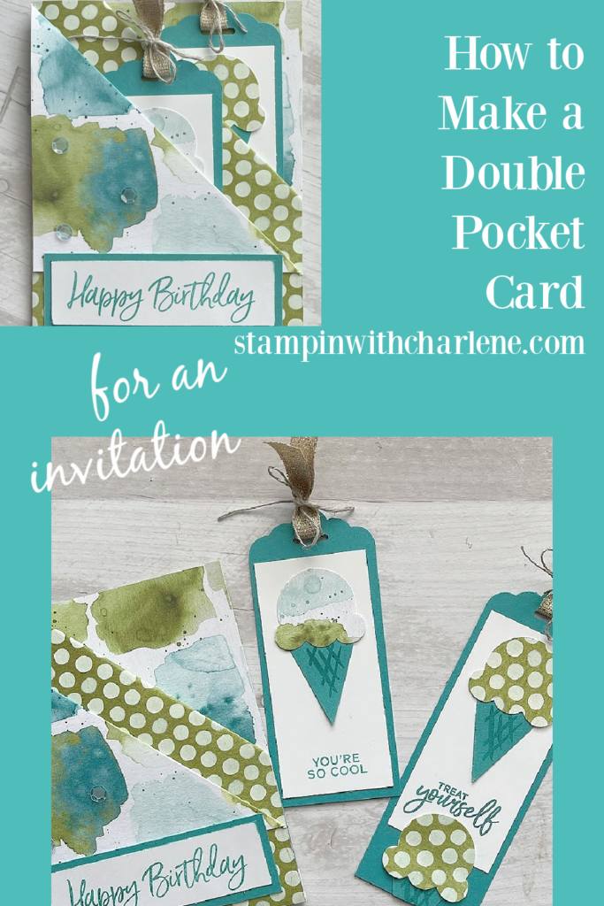 how to make a double pocket fold card stampin up sweet ice cream