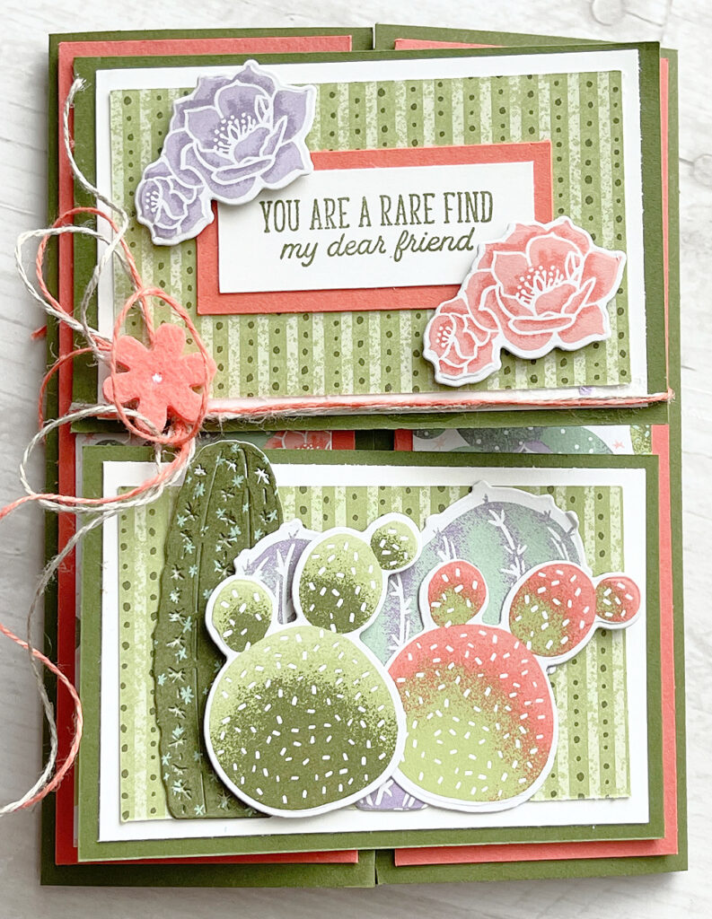 flowering cactus fun fold card