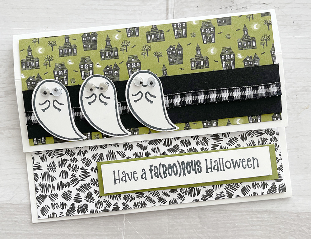 halloween fun fold card stampin up cutest halloween bundle pocket fold card