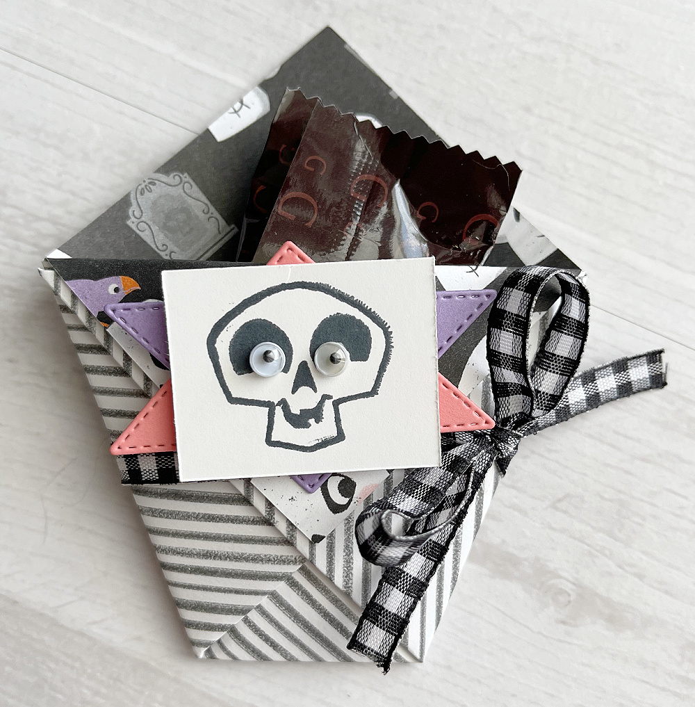 diaper fold fun fold card stampin up halloween treat bag