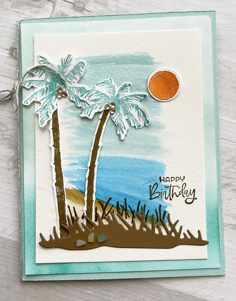 card kits in the mail stampin up paradise palms stamp set card ideas